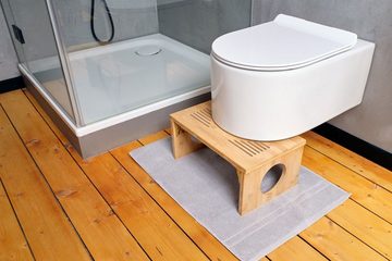 elbmöbel Fußhocker Elbmöbel Toilettenhocker Bambus FSC (Tritthocker), zusammenklappbar WC Hocker