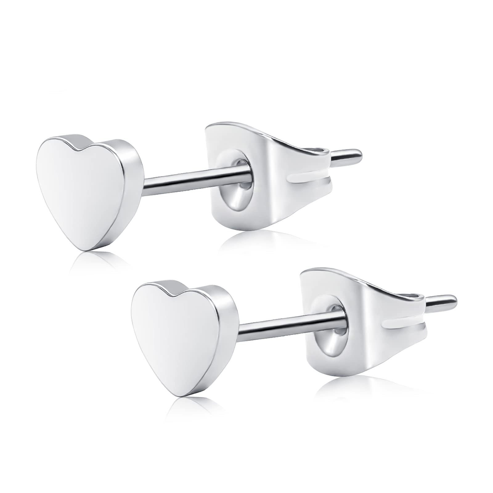 POCHUMIDUU Paar Ohrhänger 925 Silber Herzförmiger Damen Ohrstecker (2-tlg.,  Nickelfrei und hypoallergen), Geschenke für Frauen und Mädchen