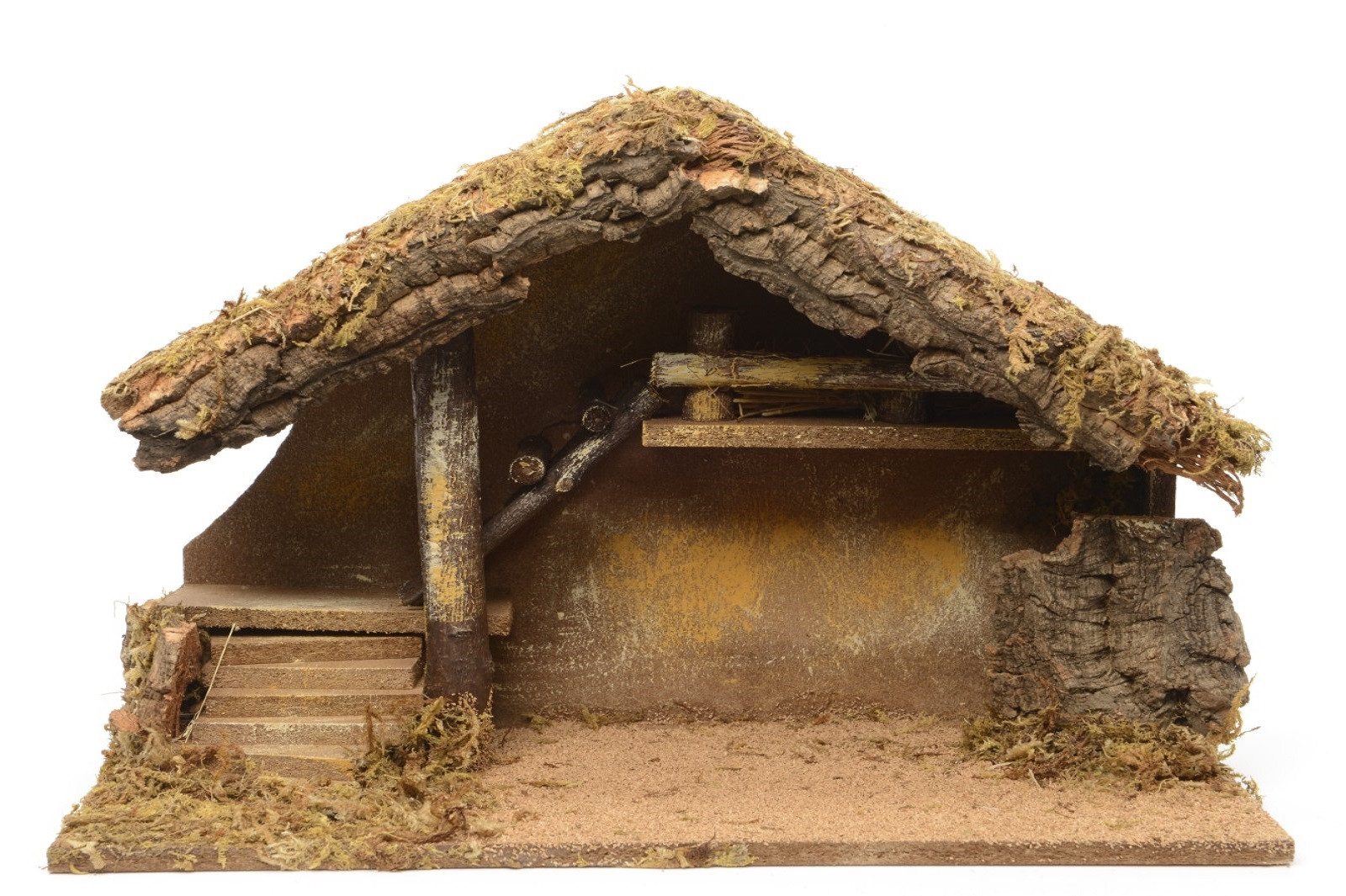 Kaemingk Krippe Weihnachtskrippe Holz grün L39cm B19cm H28cm