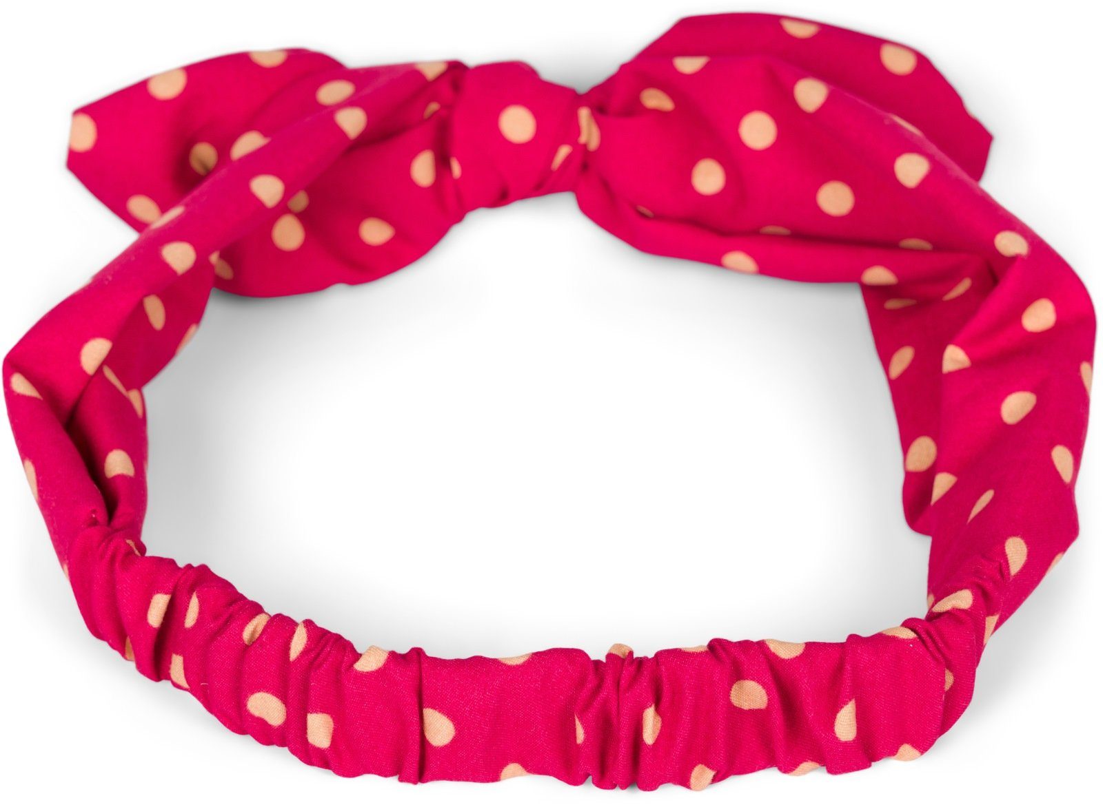styleBREAKER Haarband, 1-tlg., Haarband Punkte Muster Rot-Beige mit und Schleife