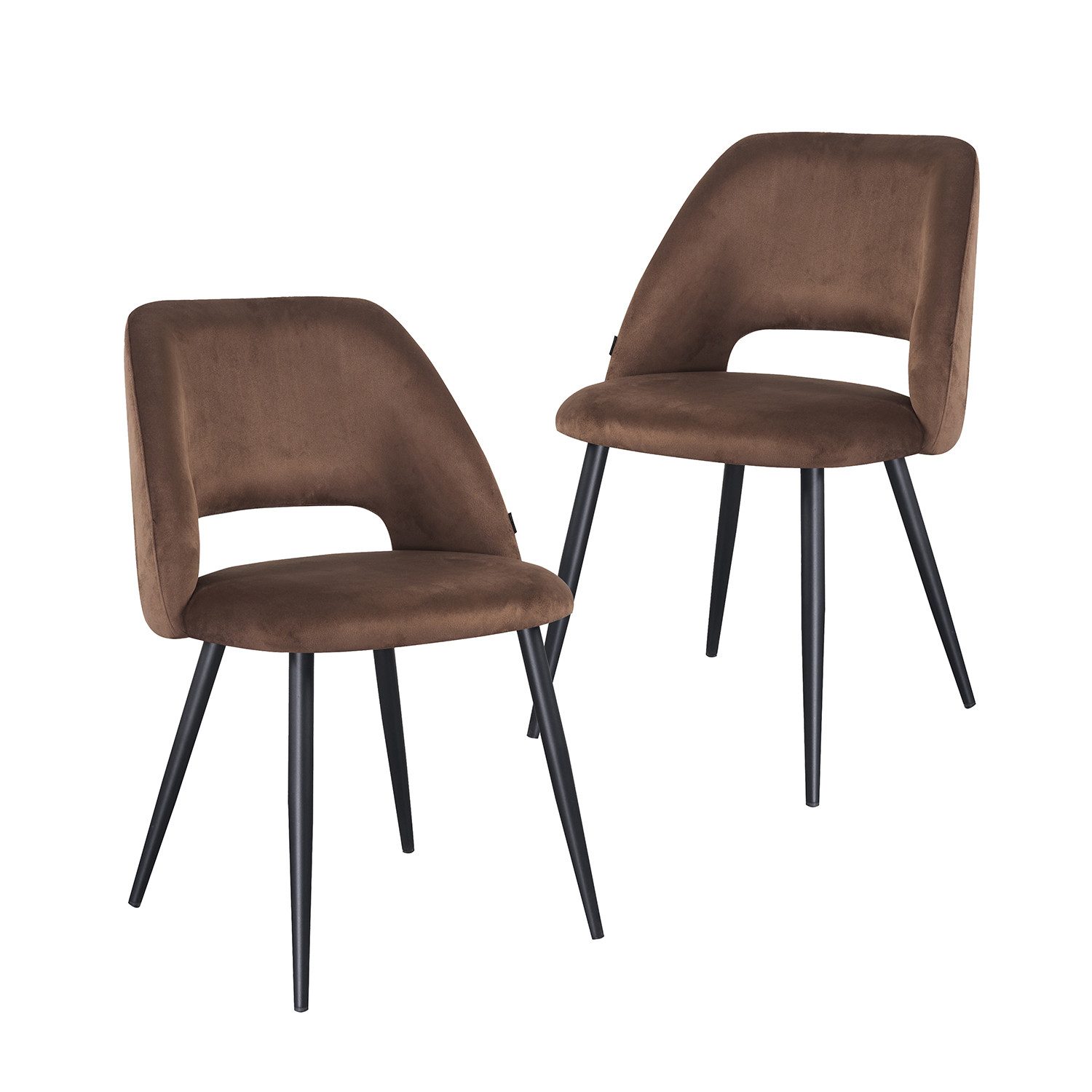 B&D home 4-Fußstuhl VICKY (Set, 2 St), gepolstert, Stuhlbeine aus Metall oder Massivholz wählbar