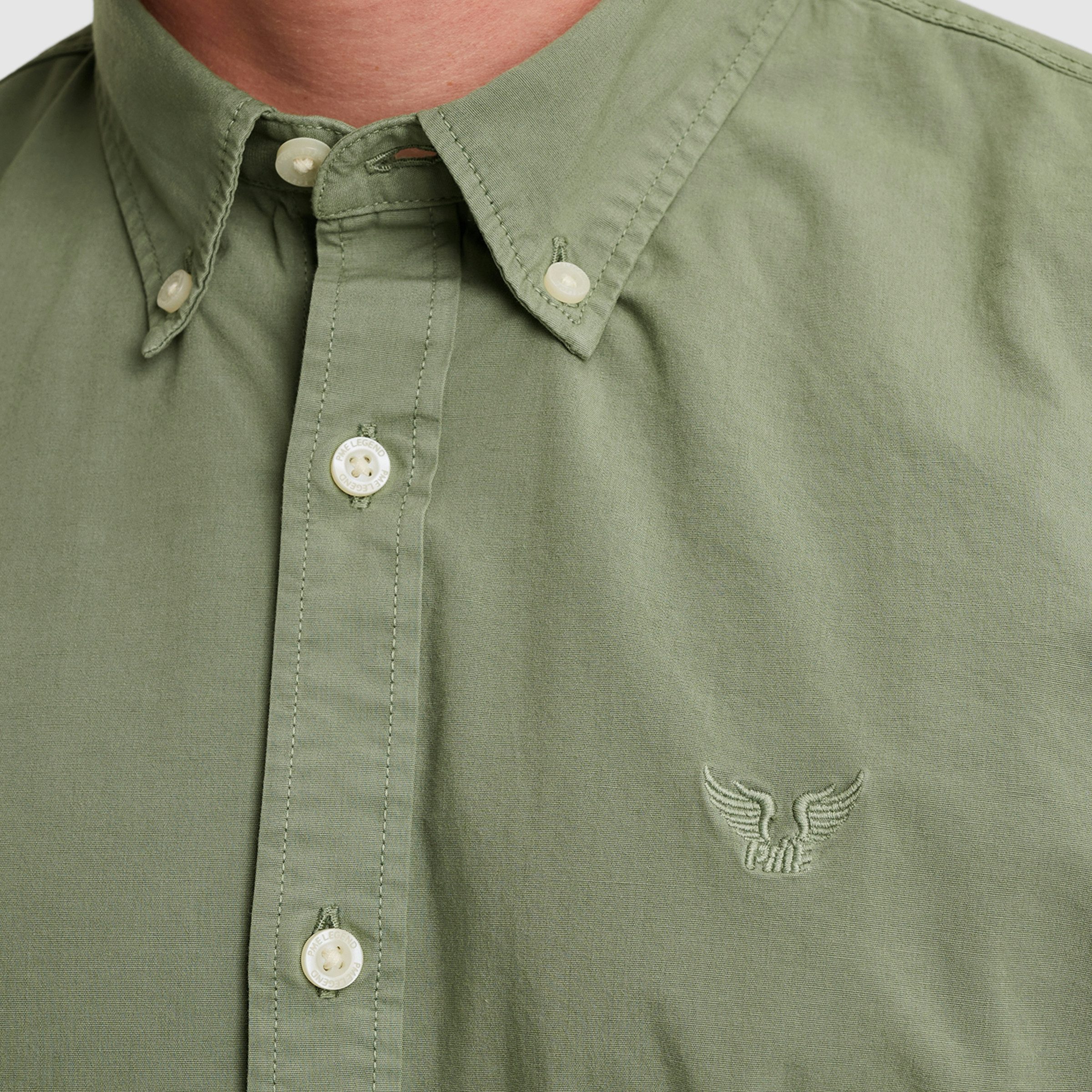 PME LEGEND Langarmhemd mit Logo Stickerei