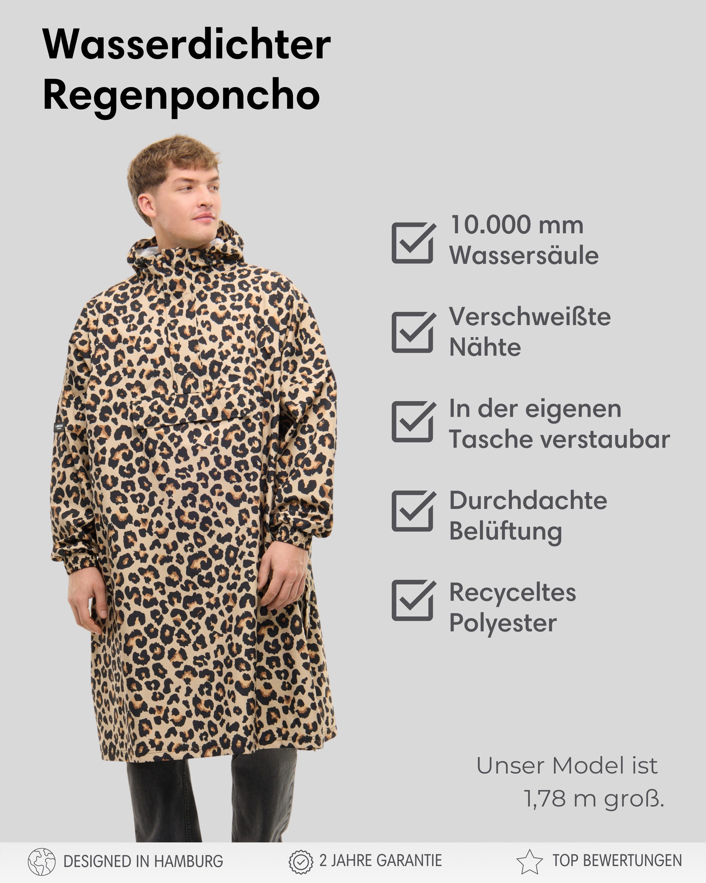 LARKSON Regenponcho Lykke Regenponcho, Wassersäule 10.000 mm (1-St) Wasserd günstig online kaufen