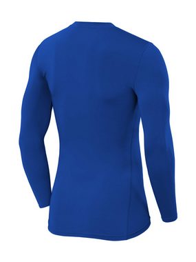 POWERLAYER Langarmshirt PowerLayer Kompressions Shirt Jungen Rundhalsausschnitt Blau 6-8 Jahre (1-tlg)
