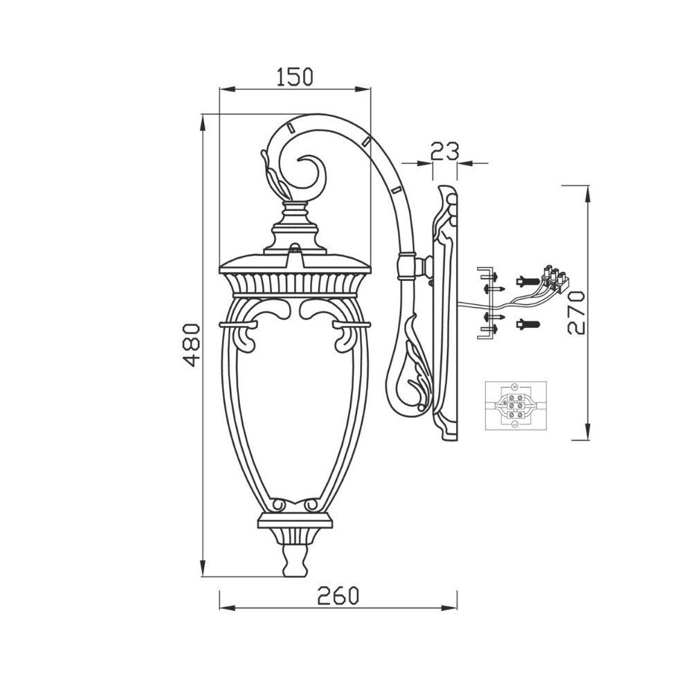 warmweiss, IP44, Deckenleuchte und Fleur Gold Schwarz enthalten: Leuchtmittel Aussenwandleuchte, keine Angabe, Nein, Wandleuchte in Aussenlampe, click-licht E27 Outdoor-Leuchte