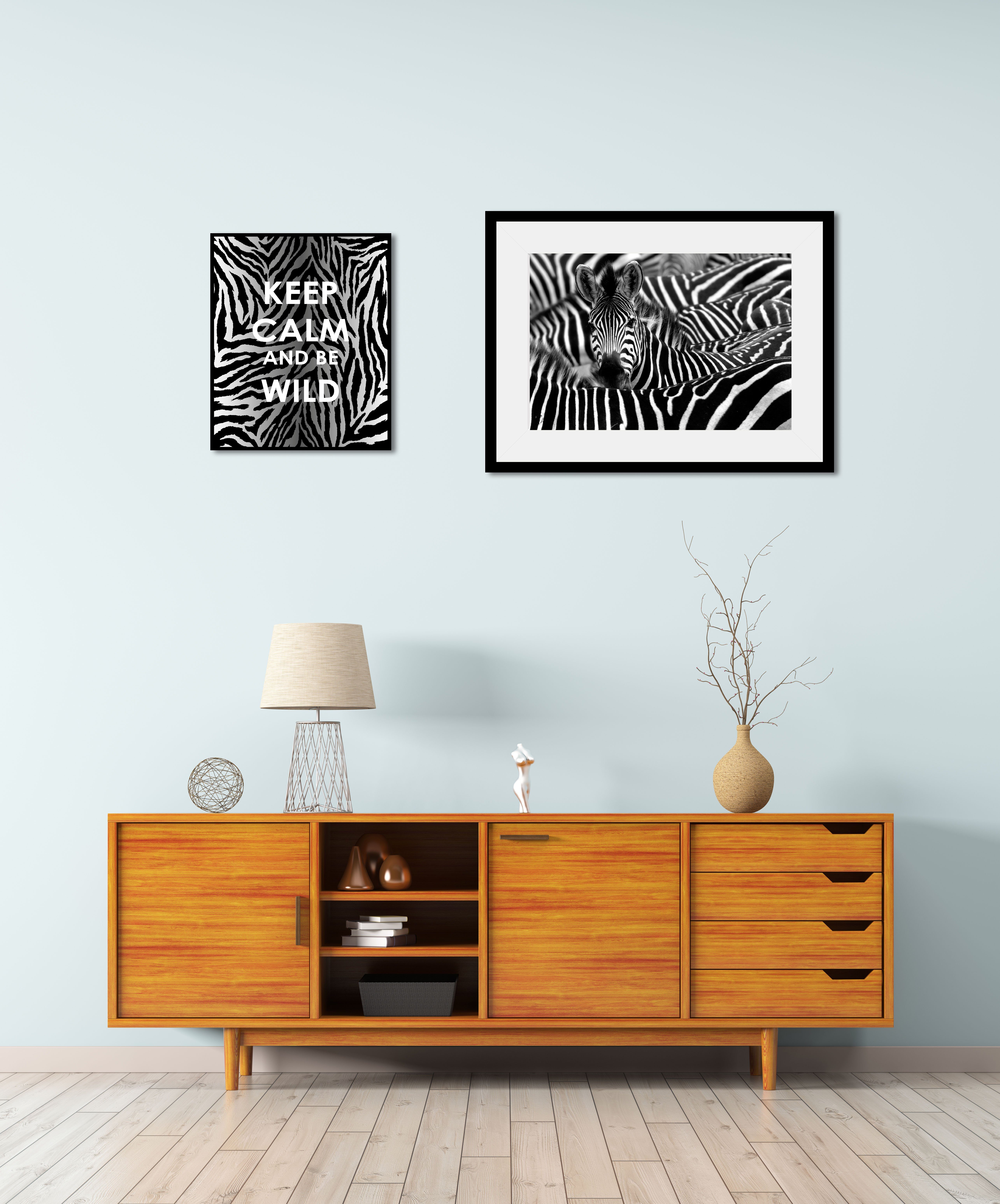 queence Bild Zebra, Abstrakt, Motivationsbilder, Schriftzug, Schwarz-Weiß, Zebra Bilder, Zebras (2 St), gerahmt