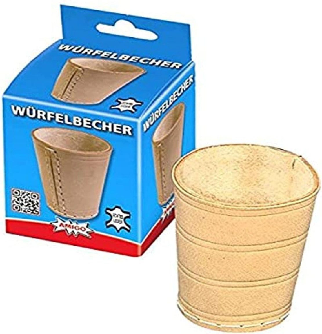 AMIGO Spiel Würfelbecher AMIGO Echtleder 8,4 cm – ohne Würfel