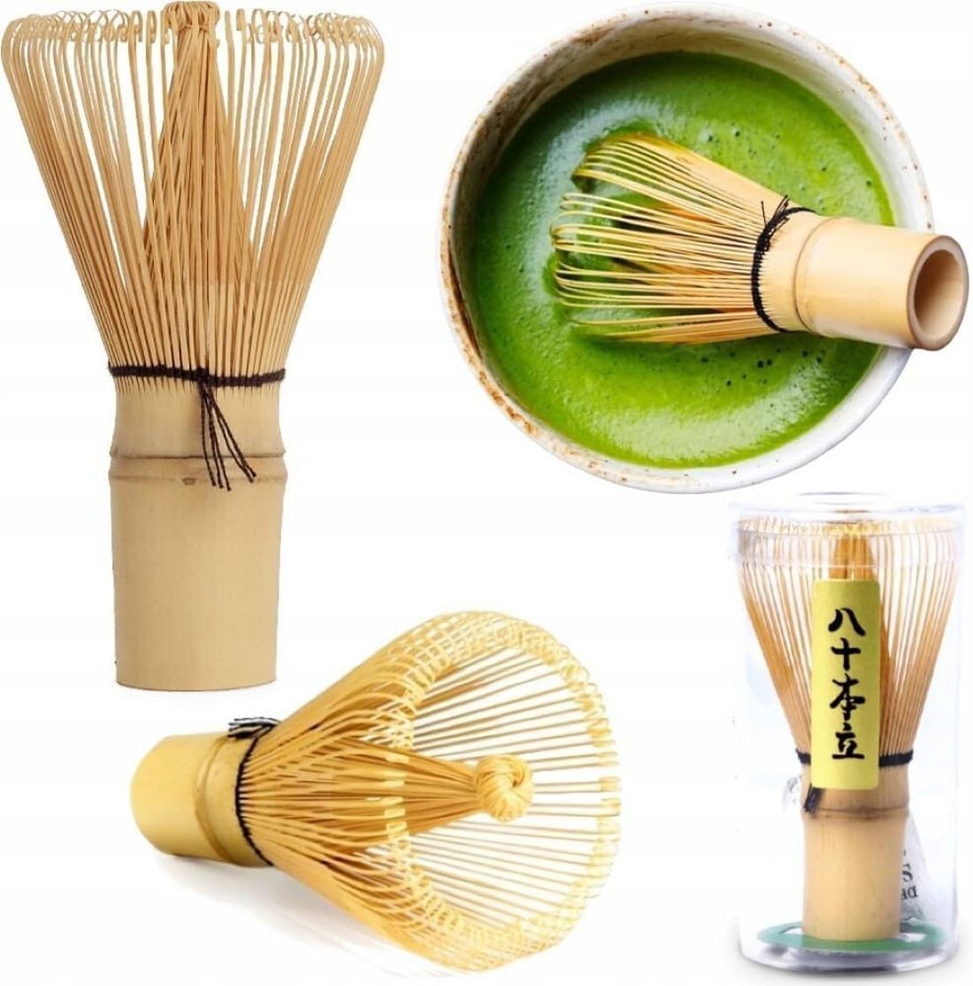 WestCraft Teeservice Matcha Set 4 tlg. Original japanische Matcha Schale mit Besen & Löffel (4-tlg), handgefertigt für eine authentische japanische Matcha & Tee-Zeremonie