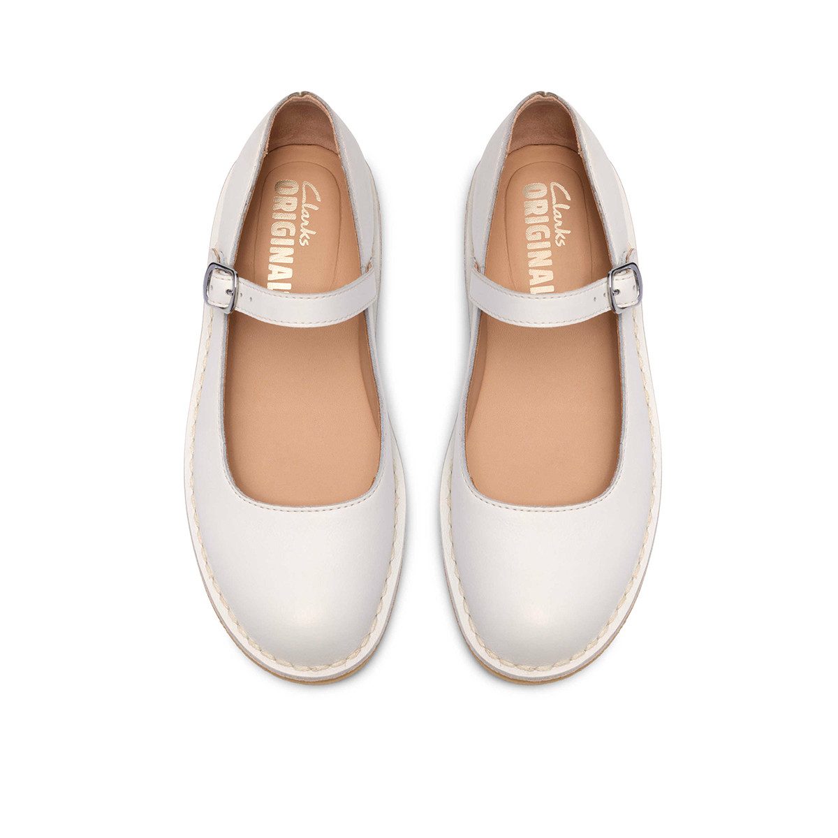 Clarks Clarks Desert Jane 26187453 4, Ballerina, Weiß, Damen Ballerina