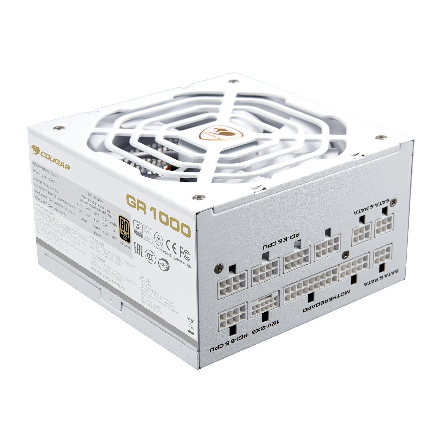 Cougar Gaming-Gehäuse FV270, Midi-Tower, USB/Audio, 2x USB 3.0, 1x USB 3.2 Gen2 Type-C, (Netzteil GR 1000 80+ Gold vorinstalliert), ATX, schwarz, 4 Lüfter vormontiert