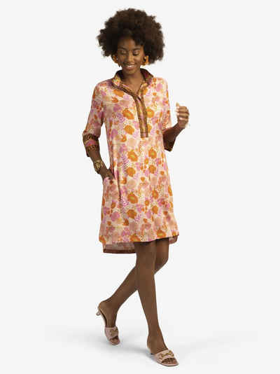 mint & mia Minikleid als Hemdblusenkleid im floralen Allover-Muster mit Zierborte
