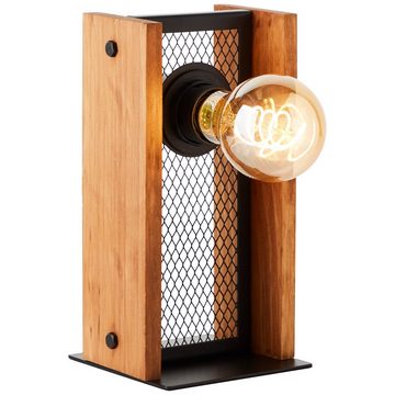 Lightbox Tischleuchte, ohne Leuchtmittel, Tischlampe, 24 x 12 x 12 cm, E27, max. 42 W, Schalter, Metall/Holz