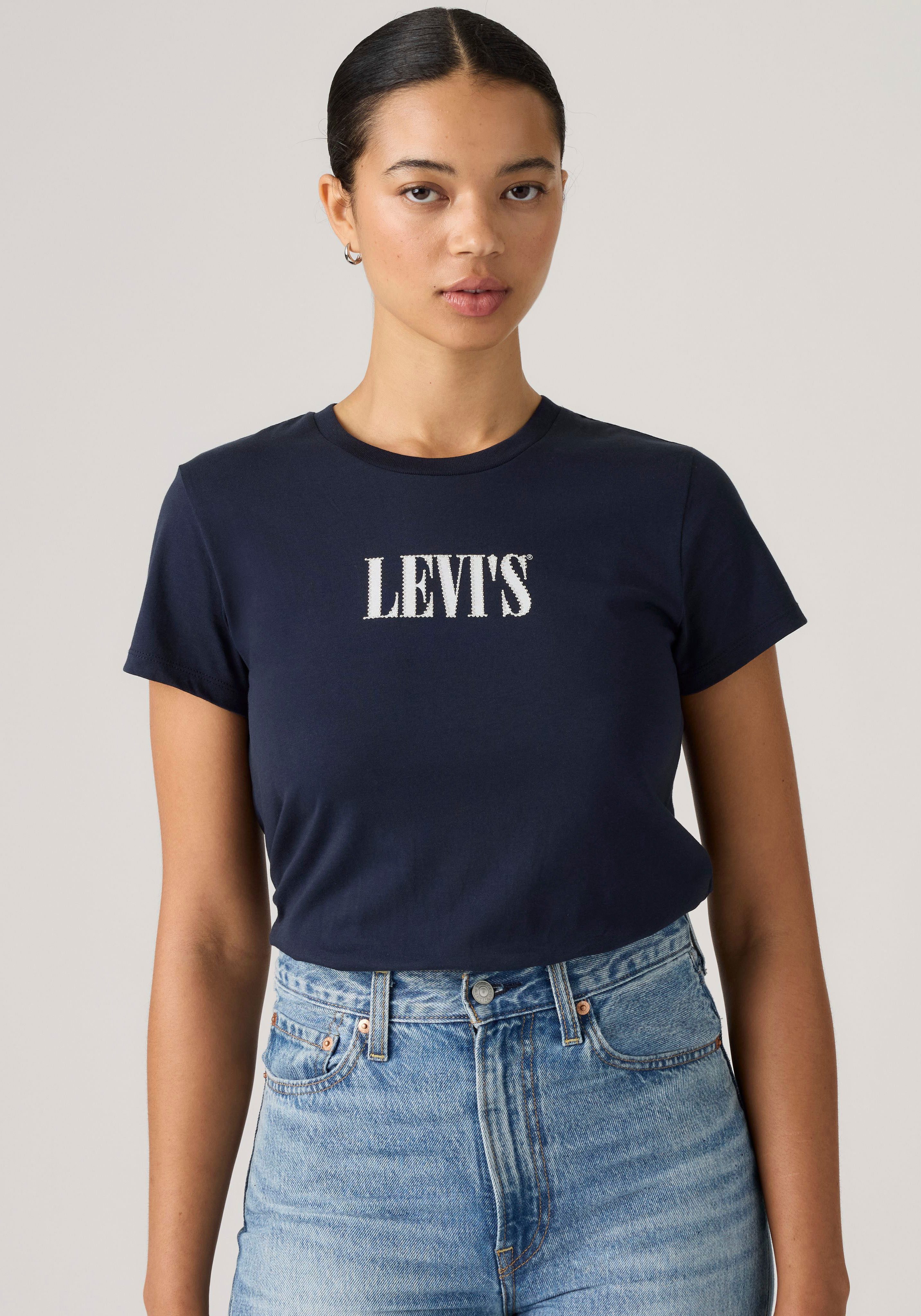 Levi's® Rundhalsshirt THE PERFECT TEE mit Logo im Metallic-Holo Print – Bild 2 von 4