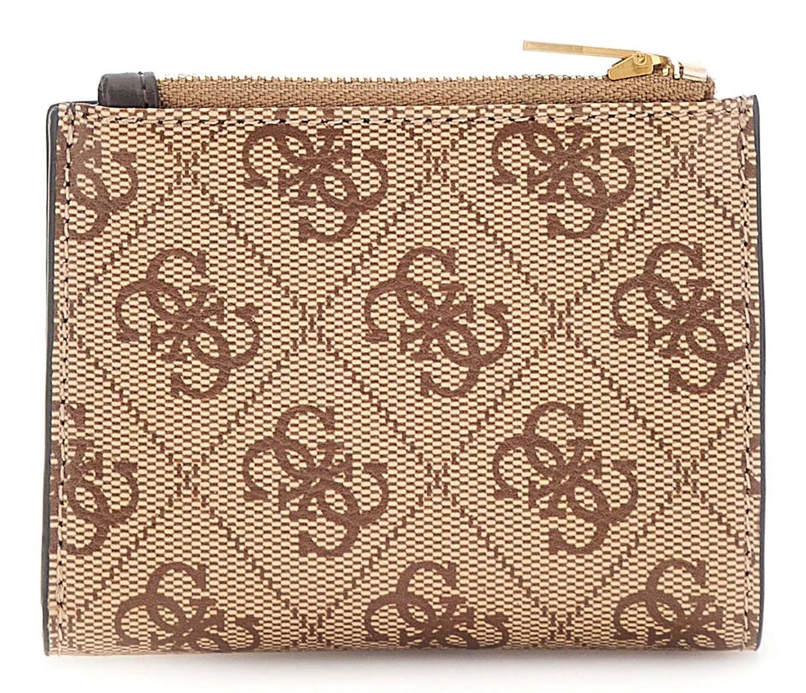 Guess Geldbörse Bifold Top Zip Wallet, aus echtem Leder mit RFID-Blocker Schutz