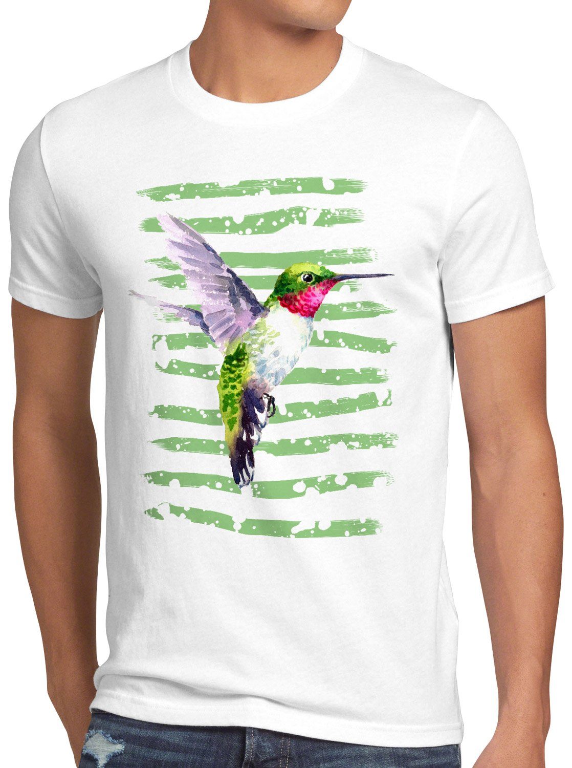 Print-Shirt Kolibri T-Shirt Herren sommer dschungel style3 regenwald