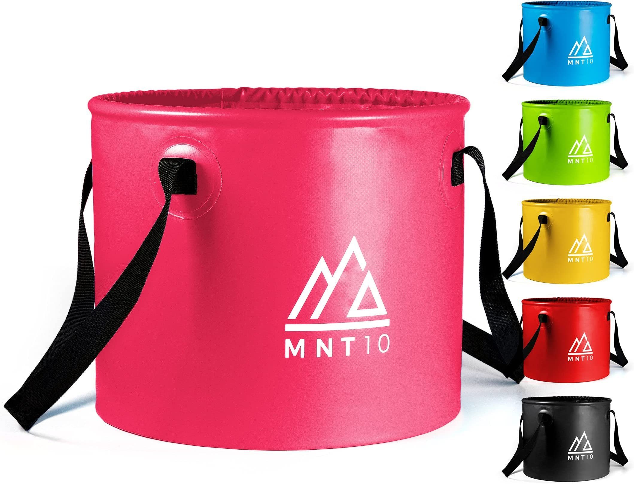 MNT10 Schüssel Outdoor Falteimer in 15L oder 20L I Faltschüssel, Als Camping Spülschüssel, Spülwanne oder als Faltbarer Eimer Pink 20L