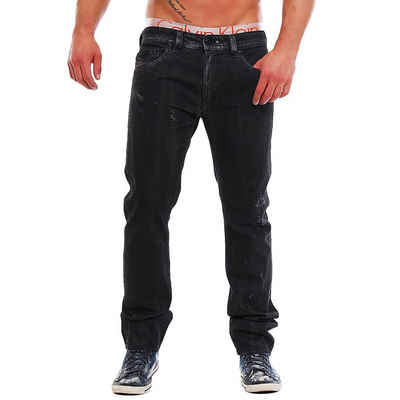 Diesel Slim-fit-Jeans »Herren Thavar 0809N« Anthrazit-Grau, Röhrenjeans, 5-Pocket-Style, Vintage-Used-Look, Limited Edition, Länge: L32