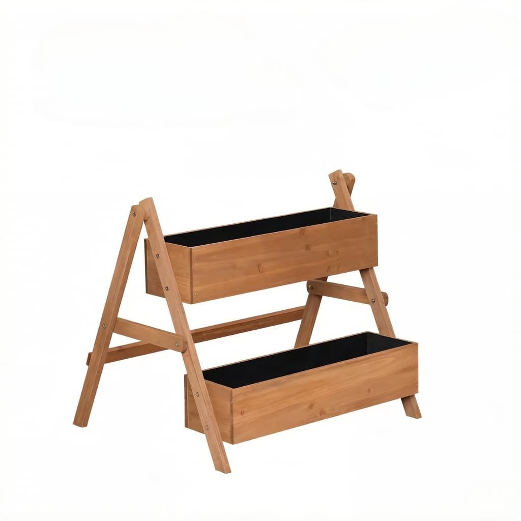 ANYSUN Hochbeet Pflanzkasten 2-stufig mit Trennfächern, Massivholz, 50 kg Tragkraft (Komplettes Pflanzset, 2-stufiges Hochbeet mit Trennfächern), Platzsparendes Pflanzbeet für Innen-& Außenbereich, leicht & stabil