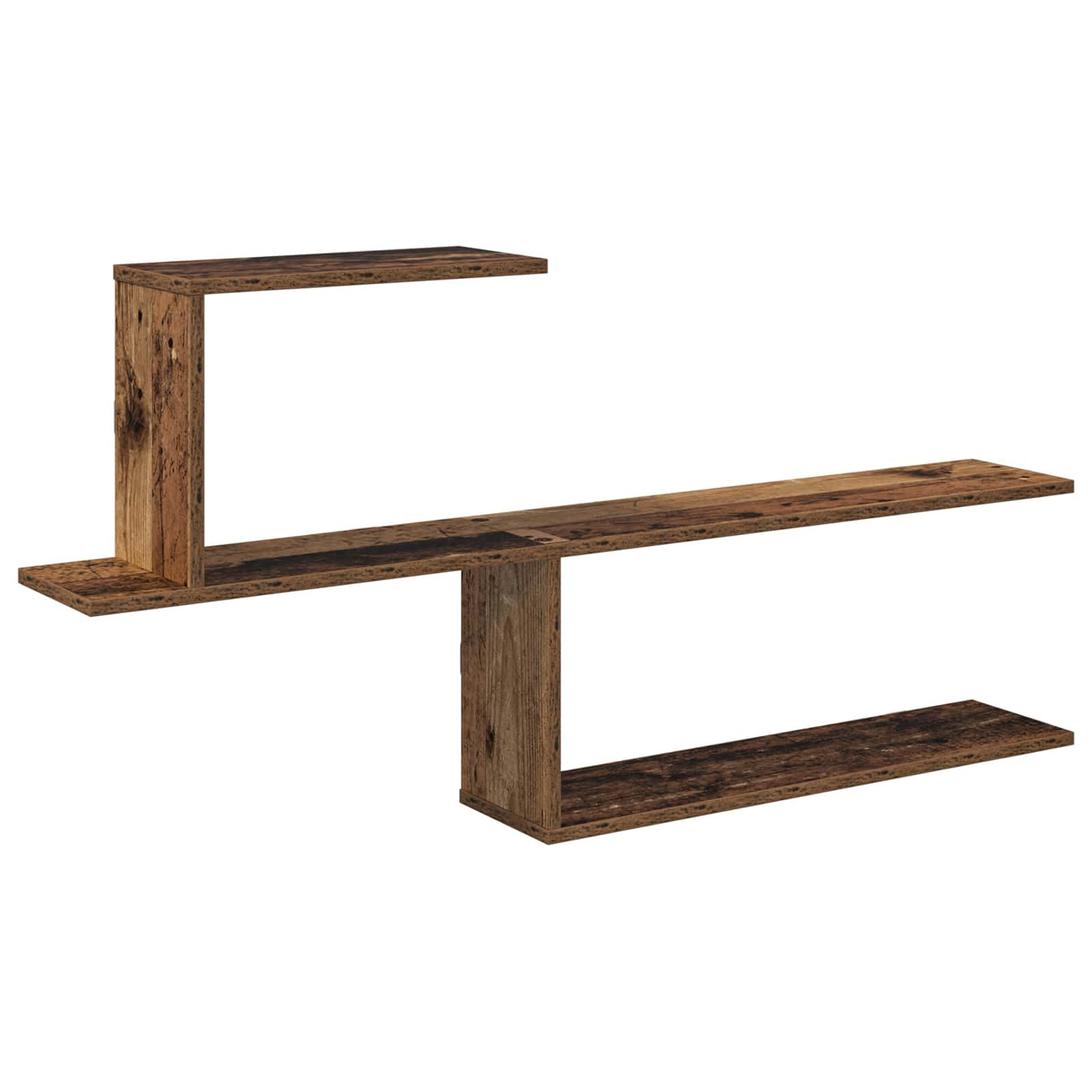 vidaXL Regal Wandregal Altholz 122 x 18 x 60 cm Holzwerkstoff, 1-tlg.