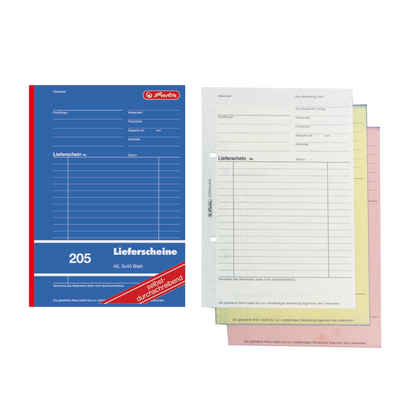 Herlitz Geschäftspapier Herlitz Lieferscheinbuch 205 / A5 / 3x 40 Blatt / selbstdurchschreiben