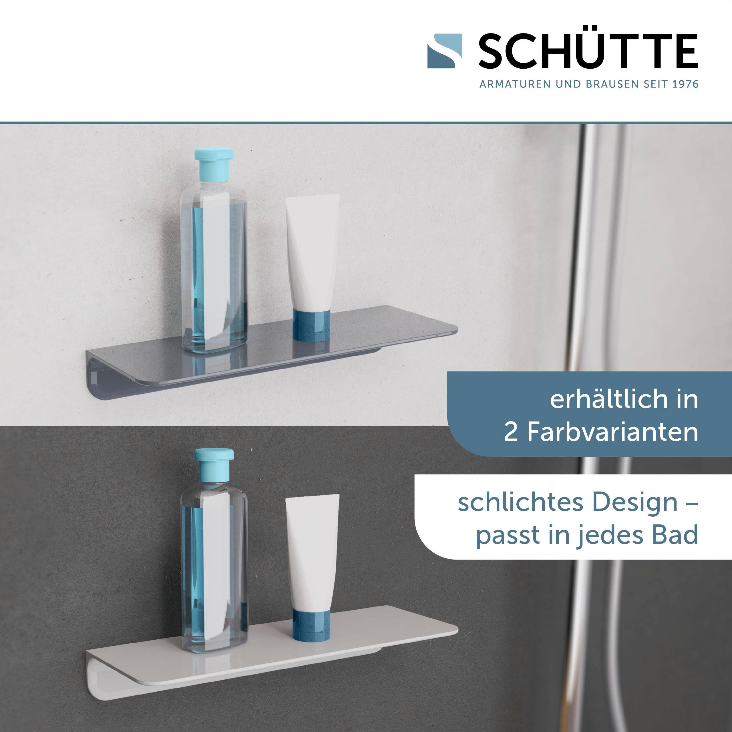 Schütte Duschregal, ohne Bohren, Bad Regal für Badezimmer in Weiß oder  Anthrazit, Viel Platz für Duschutensilien, perfekt für Duschen mit kleinem  Platzangebot