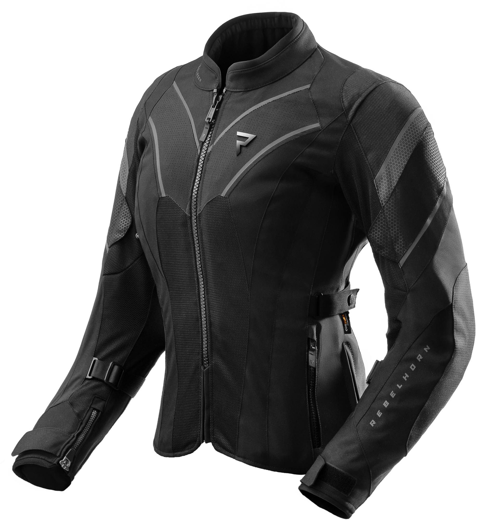 Rebelhorn Motorradjacke Hiflow 5 wasserdichte Damen Motorrad Textiljacke Rückenprotektor enthalten,Verbindungsreißverschluss,Ellenbogenpro
