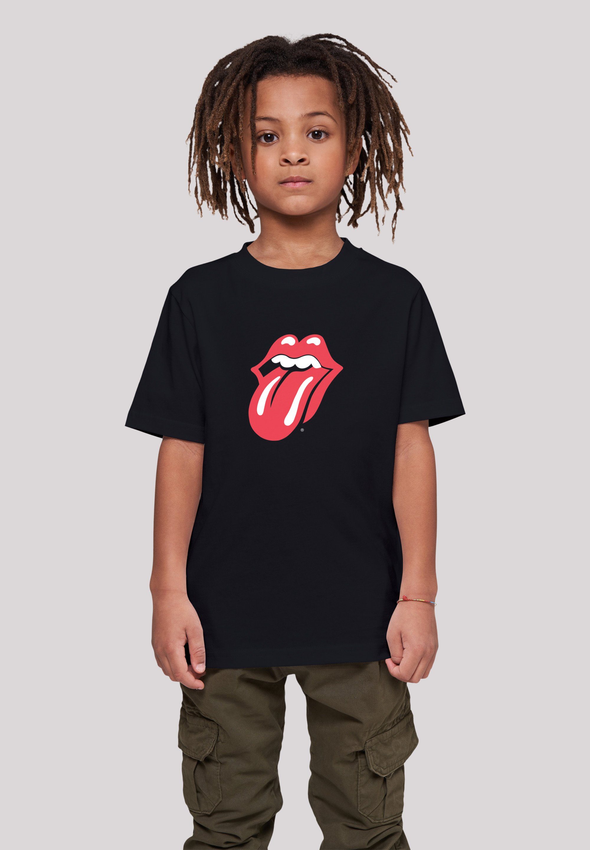 F4NT4STIC T-Shirt The Rolling Stones Zunge Rot Print schwarz
