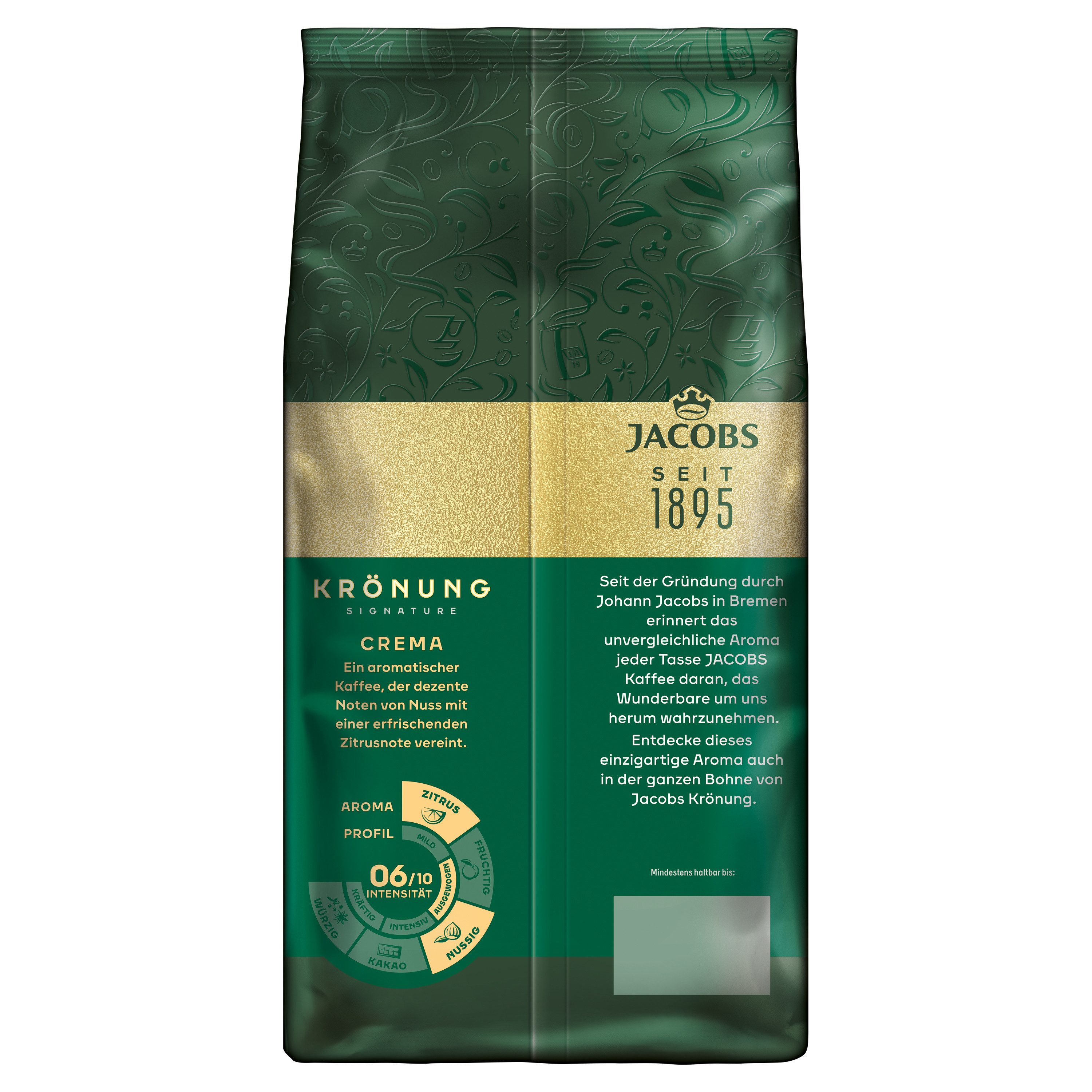 JACOBS Kaffee Kaffeebohnen Krönung Crema 2 x 1 kg ganze Kaffee Bohnen geröstet, 2000 g, (Packung, 2er Pack) – Bild 4 von 5