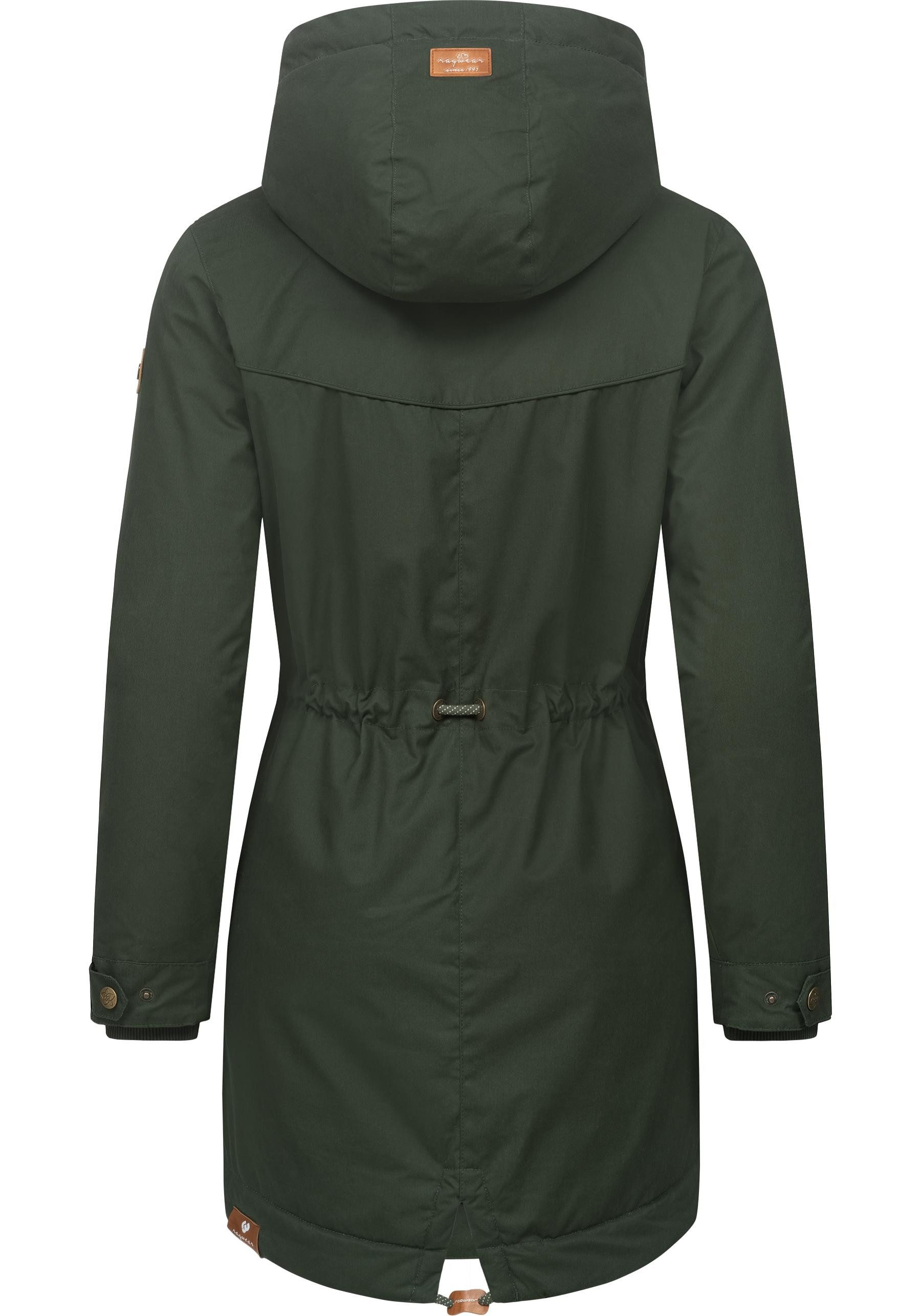 Ragwear Winterjacke YM-Canny stylischer Damen Kurzmantel Parka mit Kapuze