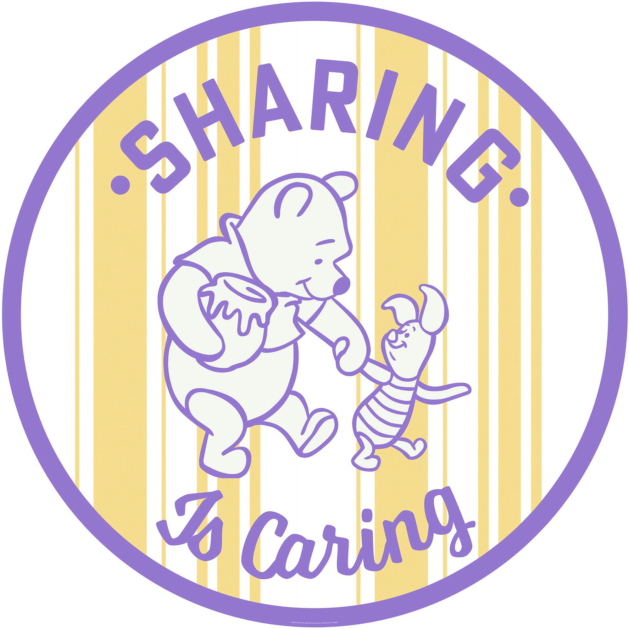 the Sharing x 125x125 (1 St), rund Künstler: Disney, und cm Komar Pooh (Breite Winnie selbstklebend Wandtattoo Höhe),