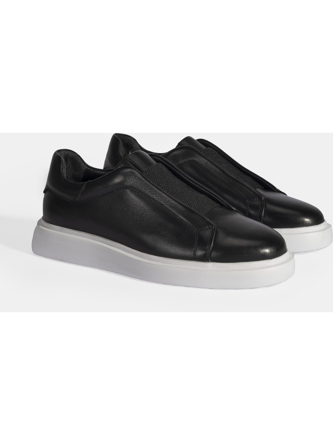 Desa DESA Herren-Sneaker aus Leder mit elastischer Schnürung und runder Zeh Sneaker