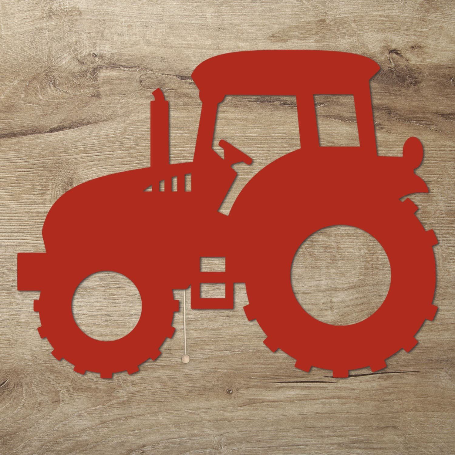 Namofactur LED Dekolicht LED Holz Traktor Deko Kinderzimmer, Mit Zugschalter, LED fest integriert, Warmweiß