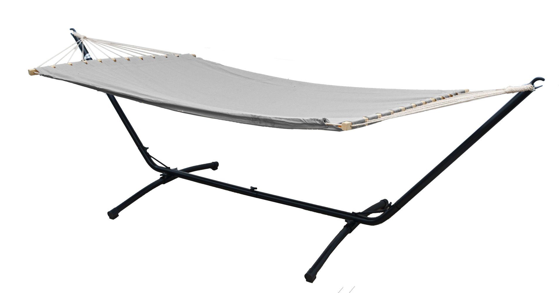 AMANKA Hängematte mit Gestell - 200 x 120 cm Doppelhängematte für 2 Personen - Baumwolle, XL Stabhängematte - Outdoor Relaxliege für Garten, Terrasse und Balkon