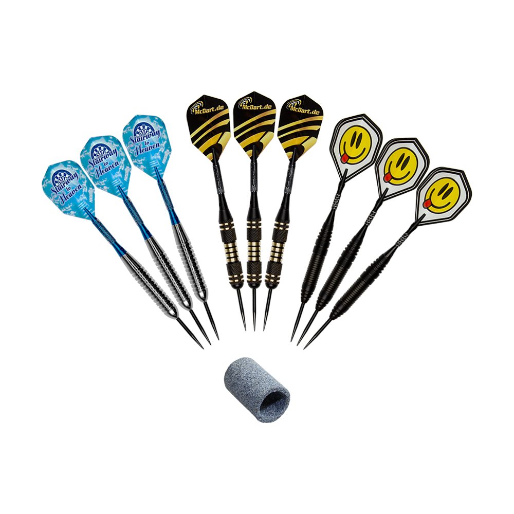 McDart Dartpfeil McDart 9er Steeldarts - 3 Satz Darts mit unterschiedlichen Formen und Gewichten