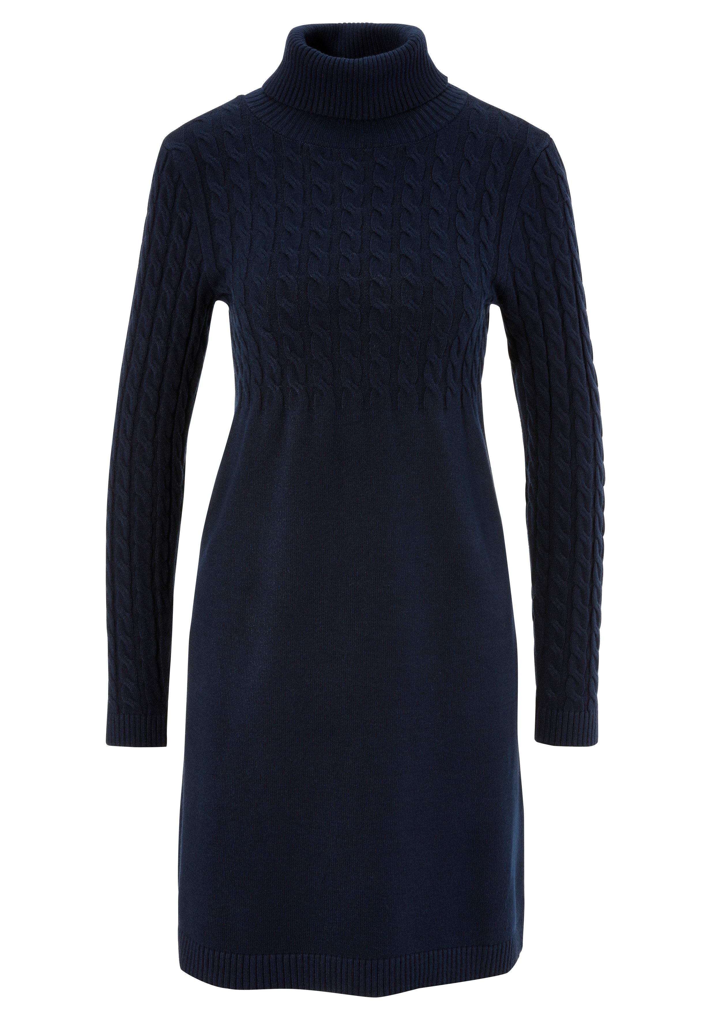 Aniston CASUAL Strickkleid mit Zopfmuster im Oberteil und den langen Ärmeln – Bild 5 von 5