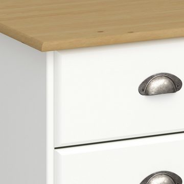 loft24 Nachttisch Leander, Nachttisch mit 2 Schubladen im Landhausstil, hergestellt in Dänemark