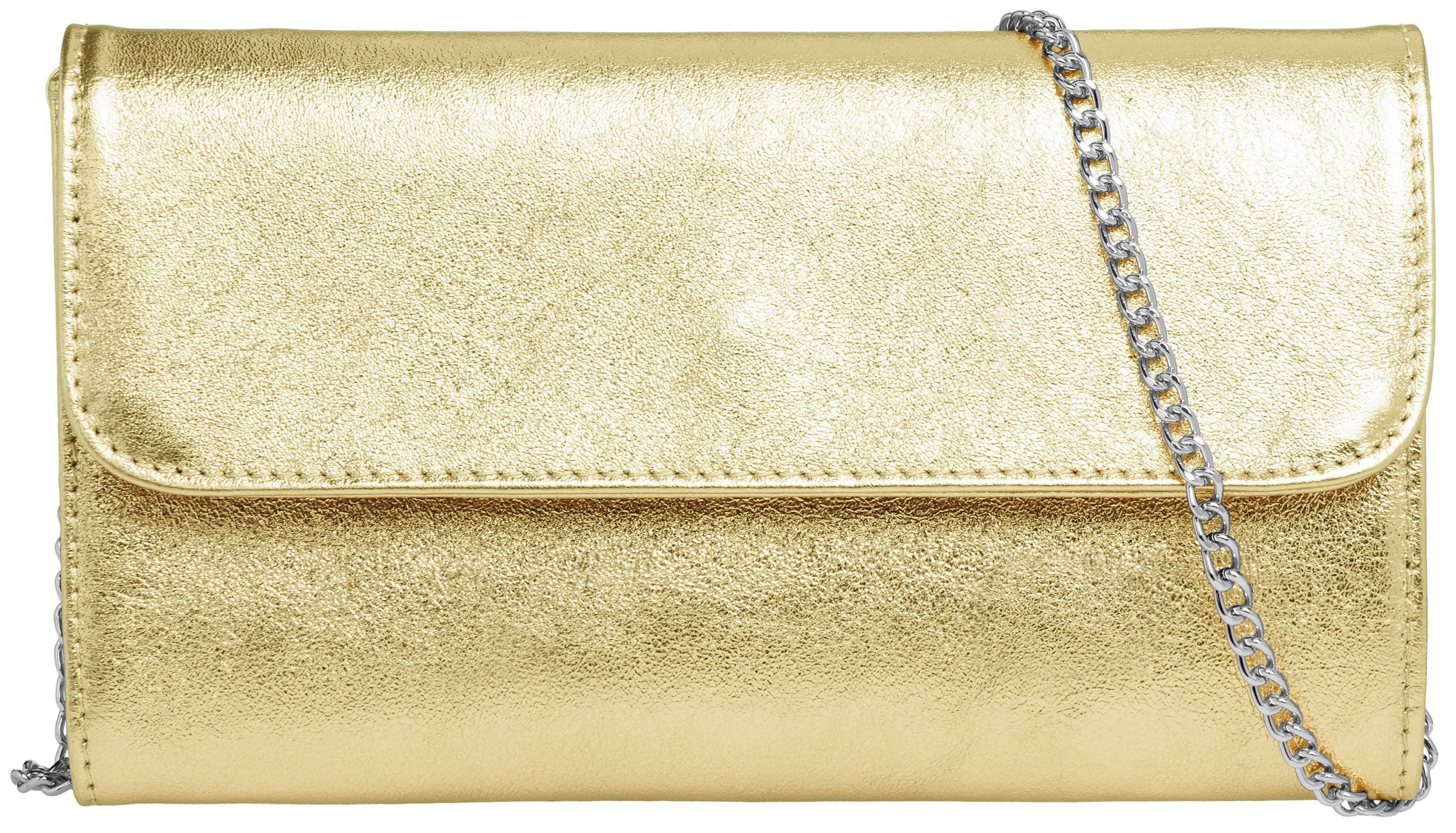 Caspar Clutch Abendtasche Metallic Leder Damen Tasche - PREMIUM LINE - Modell No.779, leicht, elegant & langlebig- 100% Echtleder - Handmade in Italy