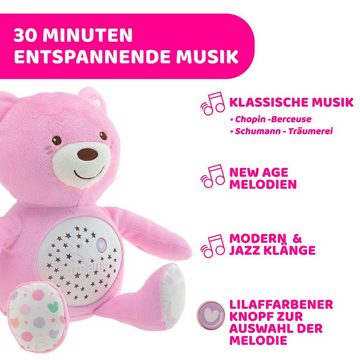 Chicco Kuscheltier First Dreams Baby Bär, Rosa, mit Lichtprojektion und Soundfunktion