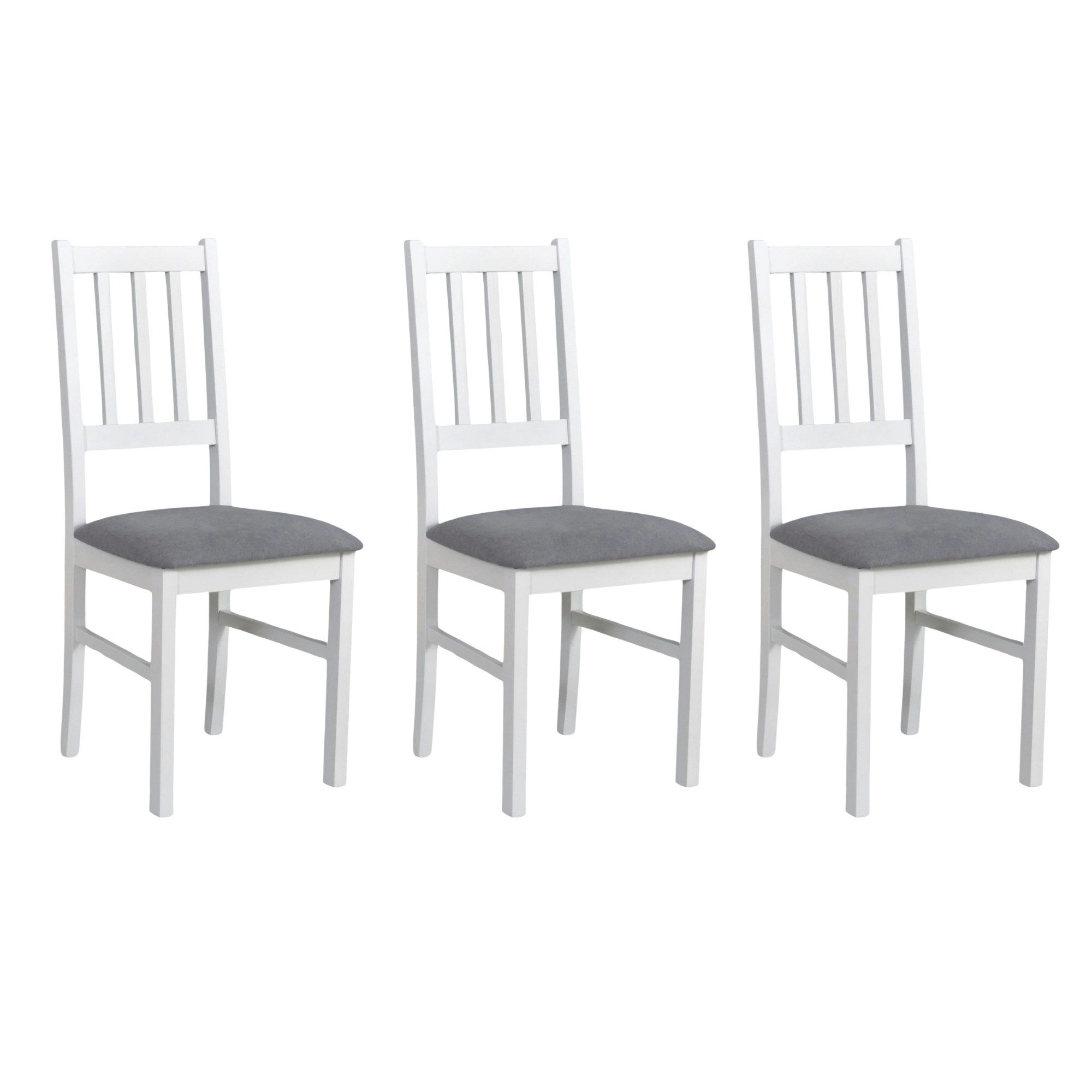 MOEBLO Stuhl BESO 04 (Polsterstühle, Holzstühle, Esszimmerstühle, Polsterstuhl aus Buchenholz für Esszimmer, Holzstuhl mit gepolstertem Sitz, 3 St), (BxHxT): 43x90x40cm