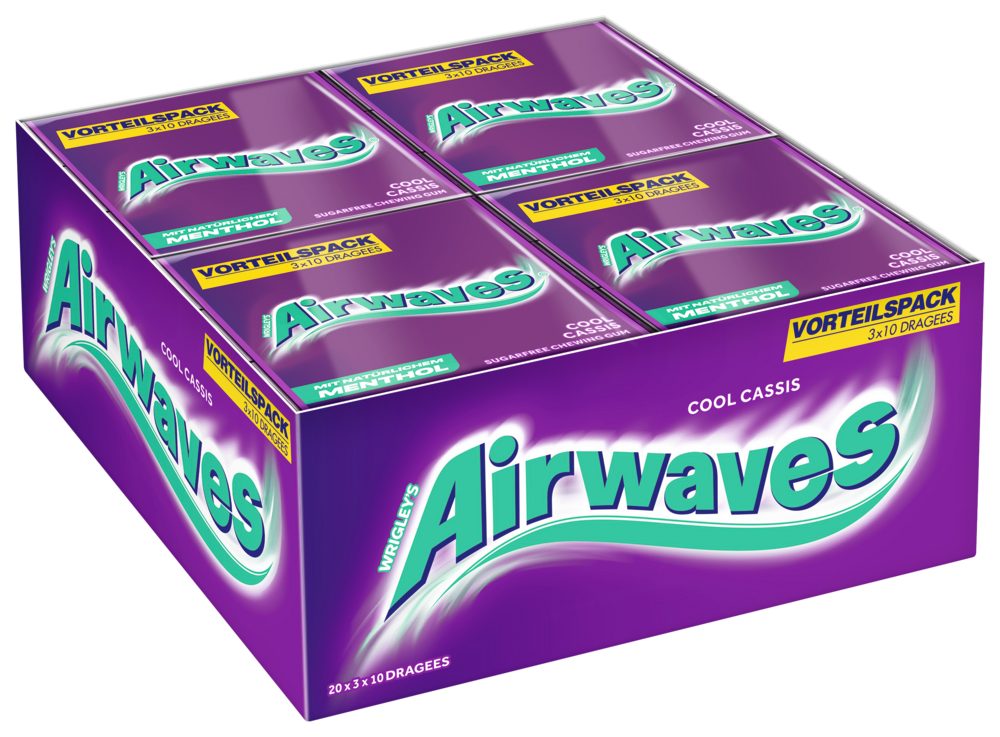 Airwaves Süßigkeit AIRWAVES Multipack Cool Cassis 20x3x10 Dragees