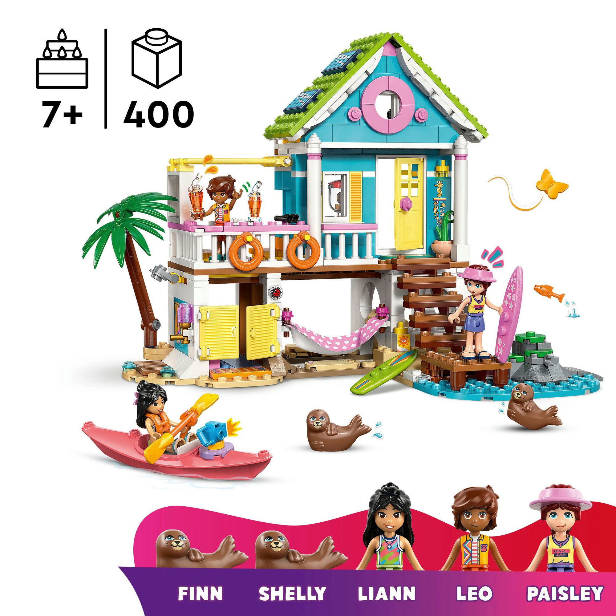 LEGO® Strandhaus mit Robben (42699), LEGO Friends Konstruktionsspielsteine, (400 St), Made in Europe