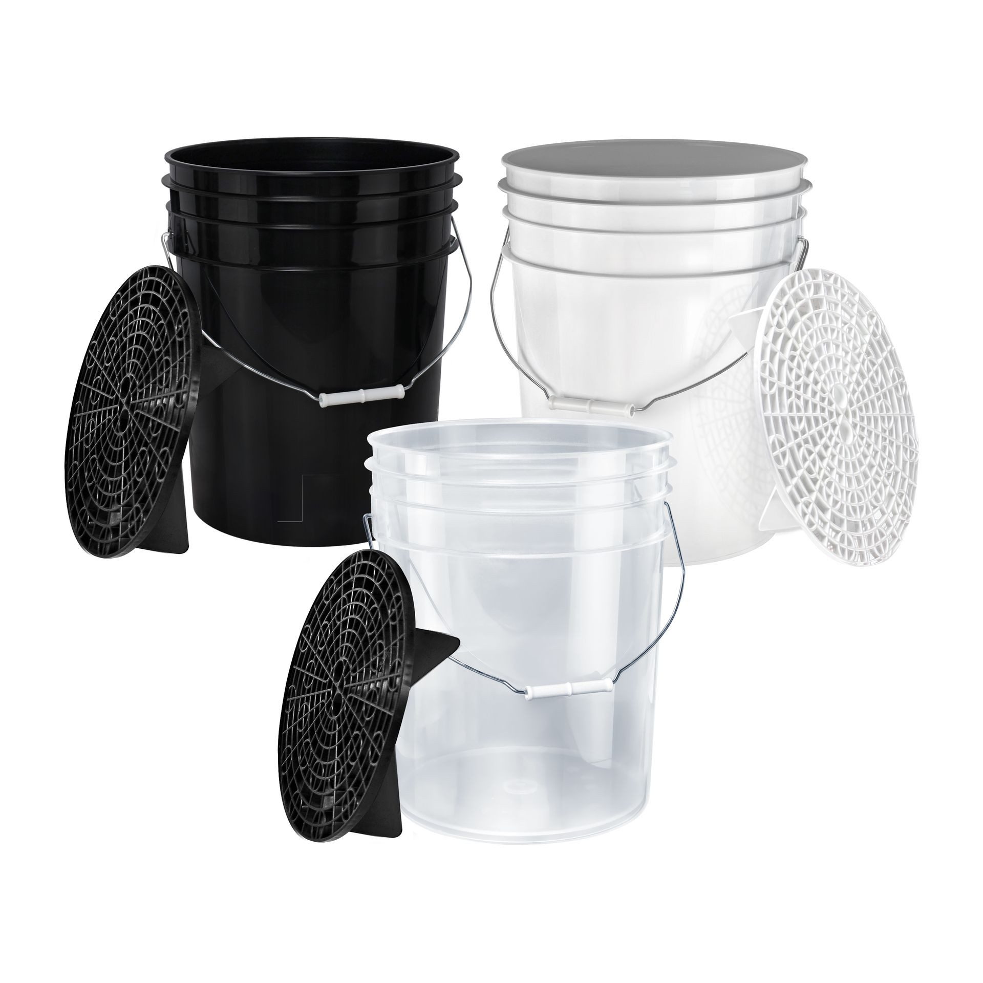 BENBOW Reinigungs-Set 3x Wascheimer, Schmutzsieb, (6-teilig), 3x Wascheimer, Schmutzsieb