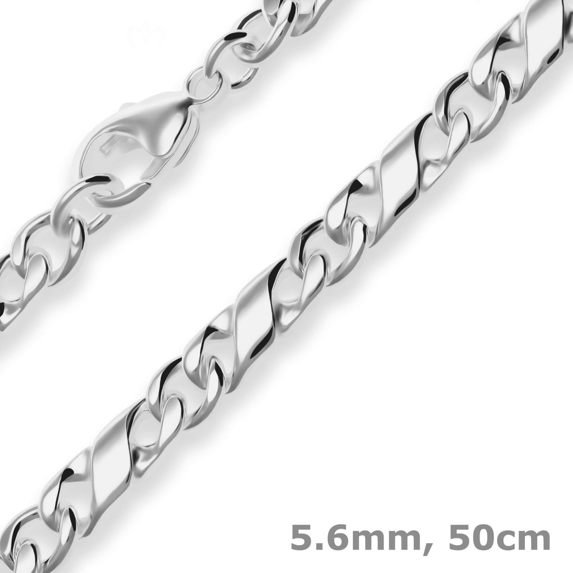 Silberkette 5,6mm Dollarkette aus 925 Silber 50cm