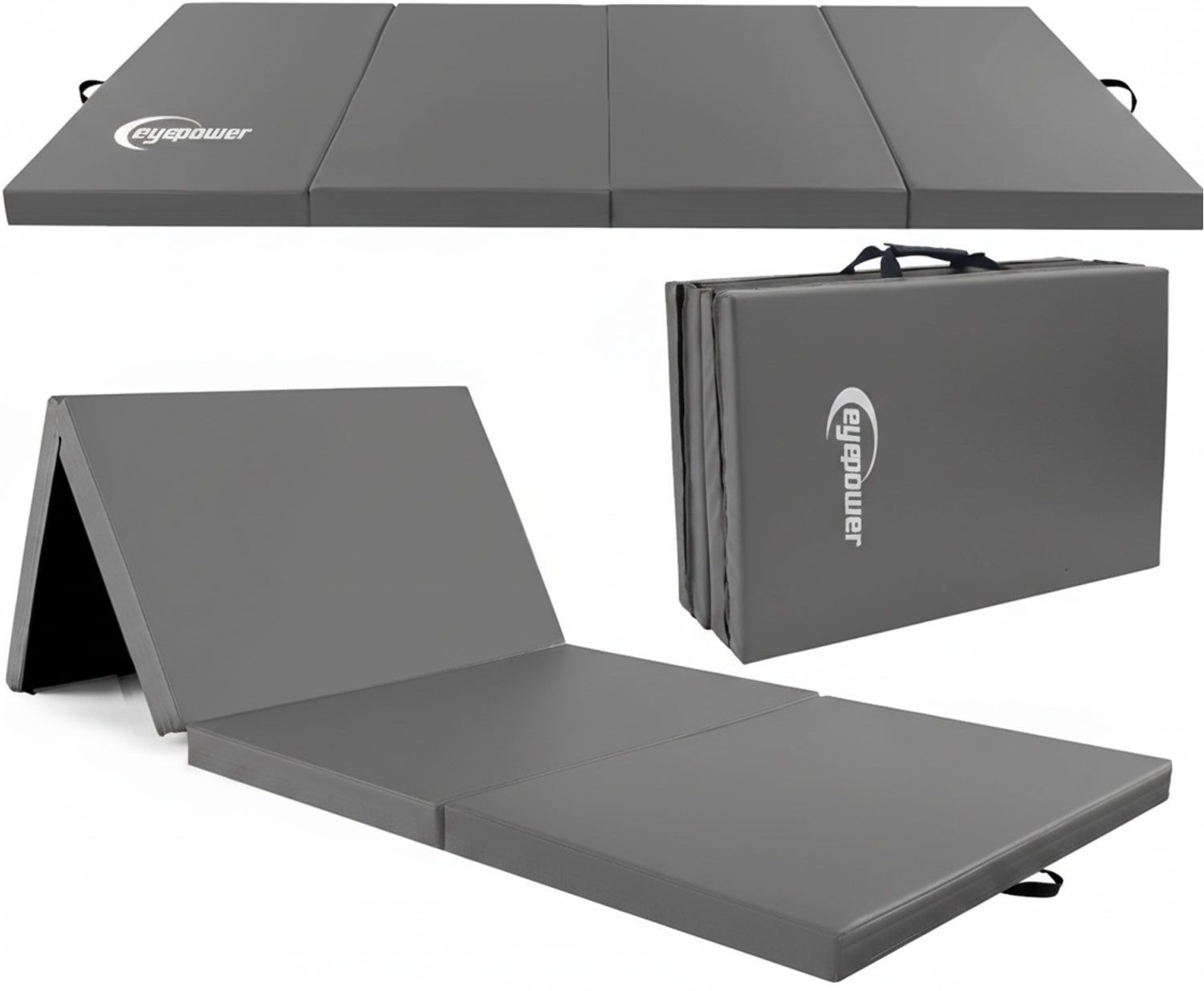 eyepower Weichbodenmatte 180 x 60 x 5 cm - XL Turnmatte für Zuhause - Faltbare Gymnastikmatte (1-St), Bodenturnmatte - Klappbare Fitnessmatte - Fallschutzmatte für Kinder