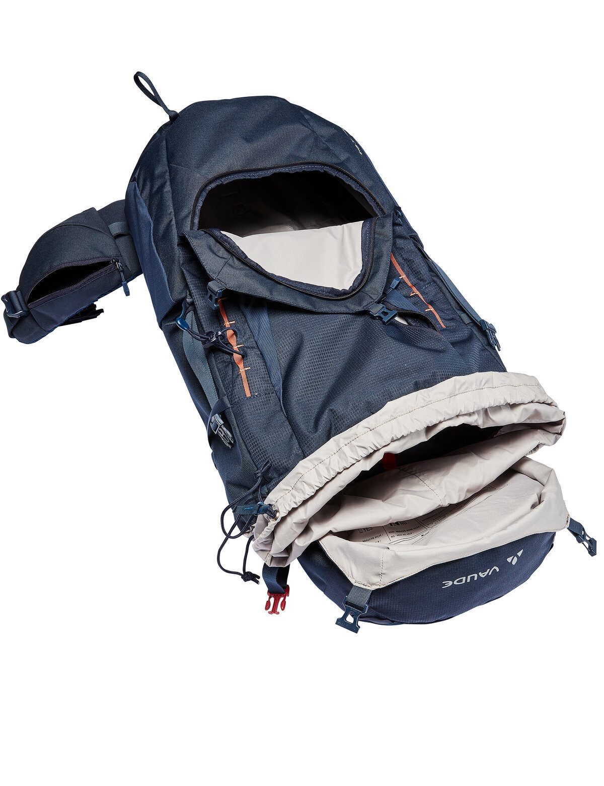 VAUDE Trekkingrucksack Asymmetric 42+8, für Hüttentouren, Alpintrekking und Pilgerreisen, 42+8 Liter