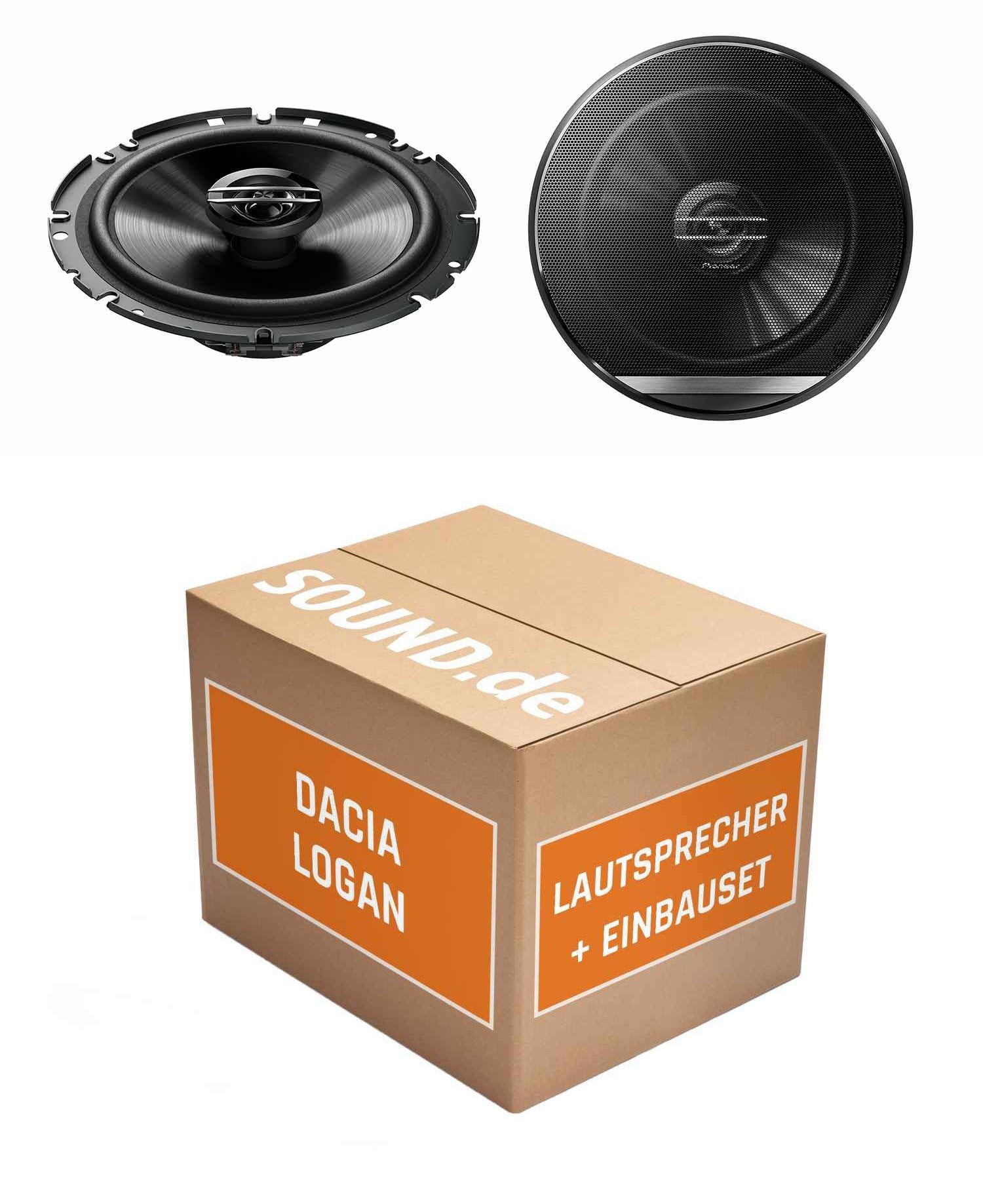 JUST SOUND best choice for caraudio Lautsprecher Einbauset vorne Pioneer TS-G1720F für Dacia Logan 2. Gen. Auto-Lautsprecher (40 W, 16 cm)