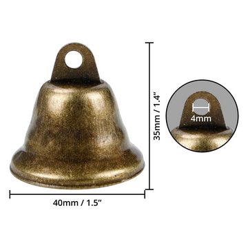 Belle Vous Streudeko 35er Pack Vintage Bronze Glöckchen, Vintage Bronze Glöckchen - Kleine Anhänger 40 x 35 mm