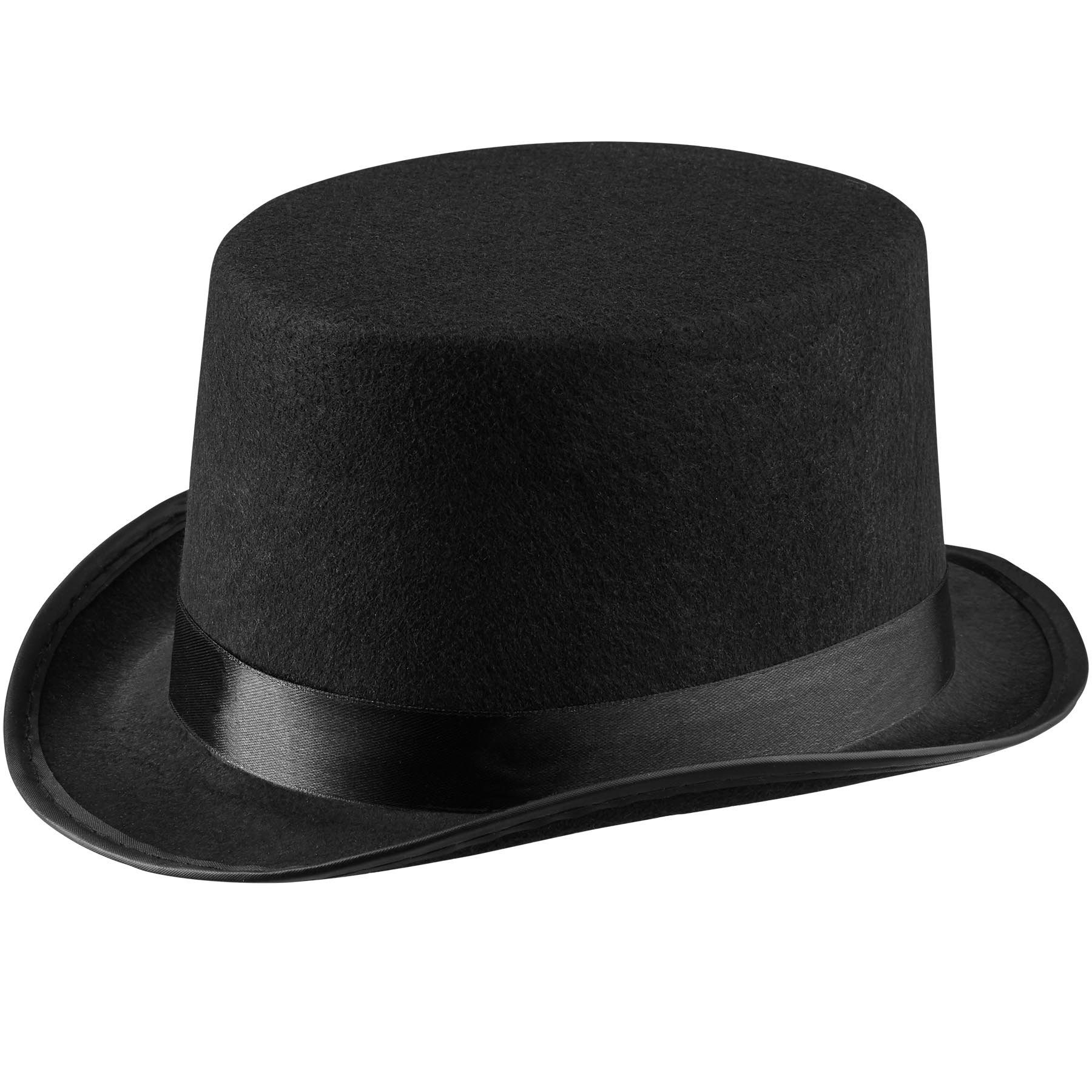dressforfun Kostüm Faschingskleidung/Maskeradenverkleidung, Formstabil und zu tragen, in der Farbe schwarz, Schwarzes Satinband, Hutgröße 53/Höhe 11,5 cm