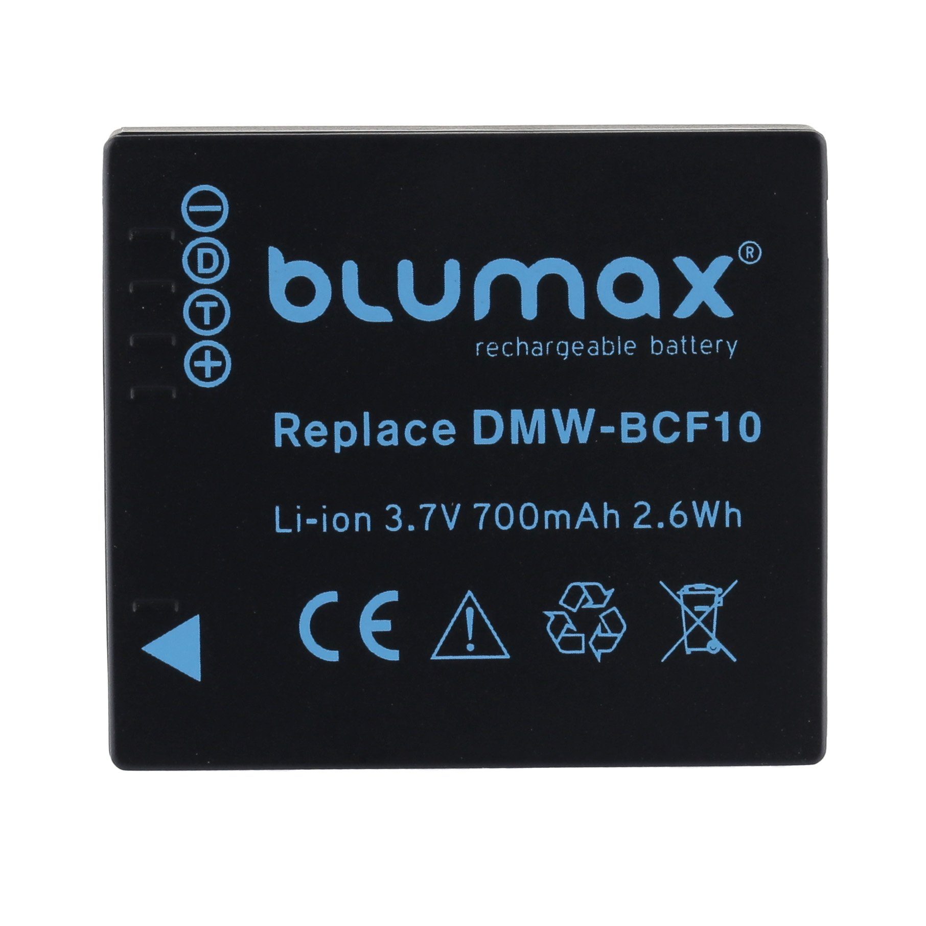 700 Kamera-Akku mAh DMW-BCF10E DMC-FS30 3,6V 2x CGA-S106C Blumax