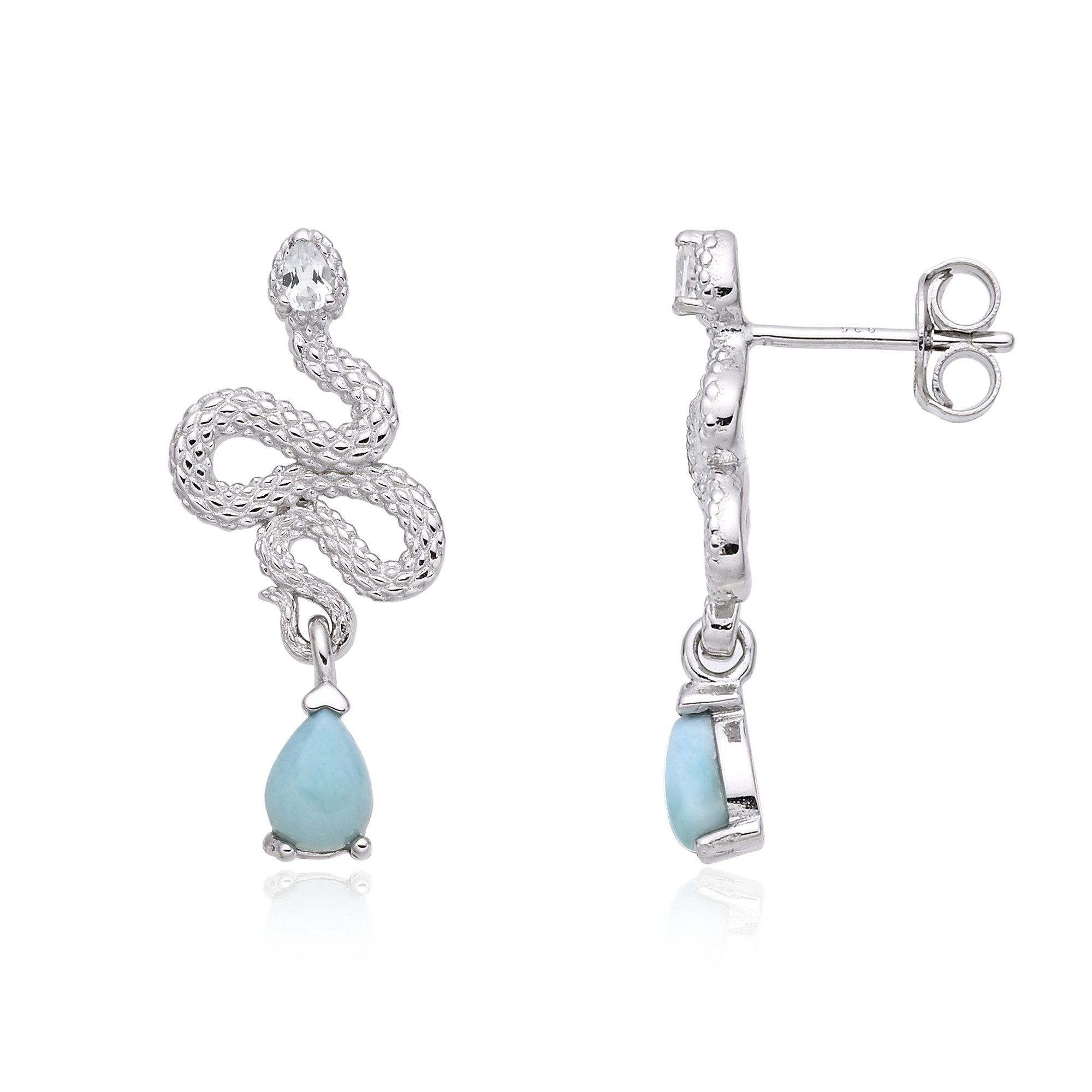 Cavill Ohrring-Set Larimar Sterling Silber Schlangenohrringe (2-tlg)